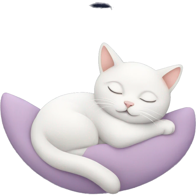 Cat sleep with moon emoji