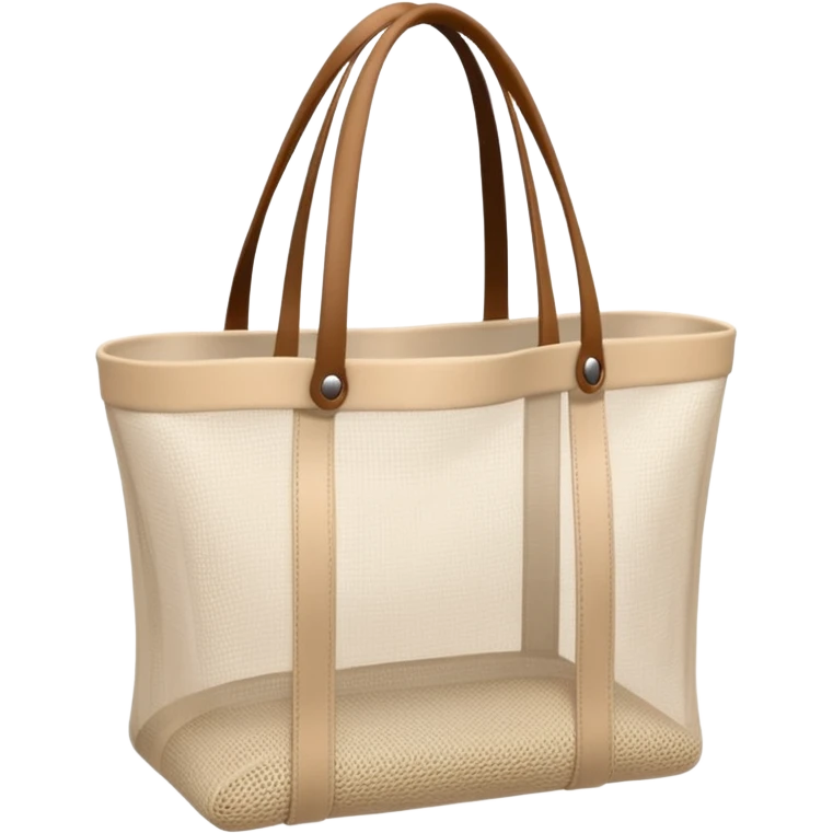 net bag,  mesh storage bag, tote bag, used for shopping, it has two knited handles as bag itself, it is empty inside of it just the shape of the bag emoji