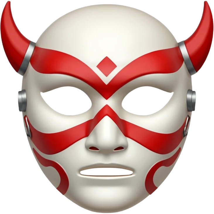 Hilichurl (from Genshin Impact) (with a white mask with red tribal markings on it)  emoji