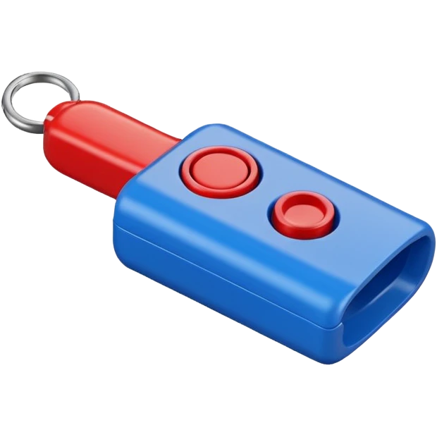 whistle in blue (#00A3E0) and red (#F9423A)  emoji