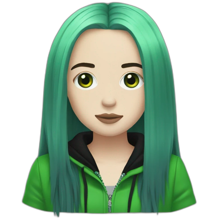 billie eilish green black hair emoji