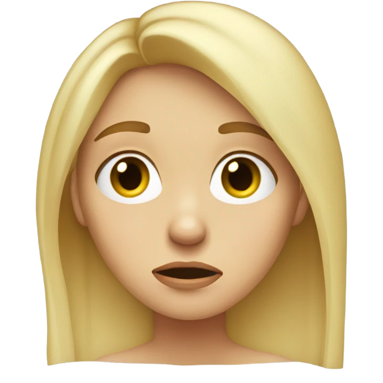 Blonde girl crying  emoji