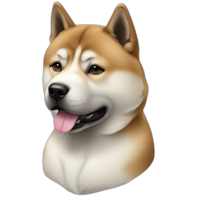 an Akita breed dog,dj emoji