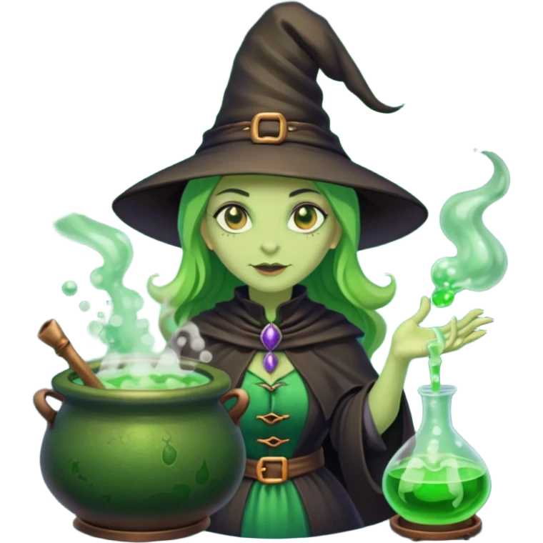 green witch cooking potion emoji