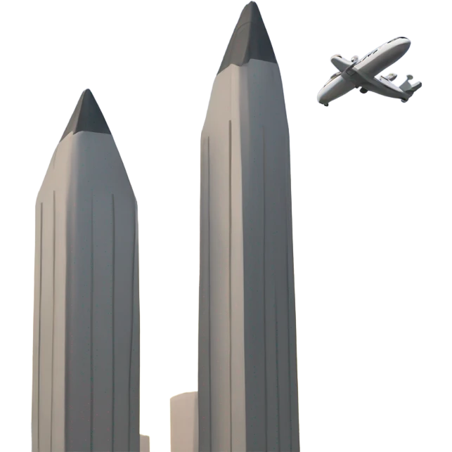 two towers and a plane emoji