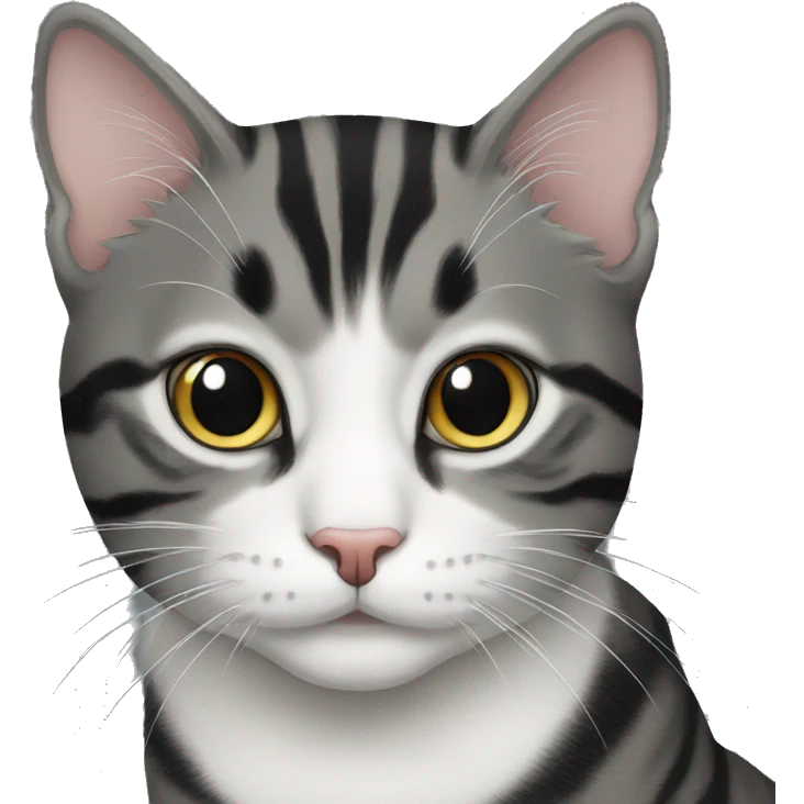 black and white tabby cat emoji