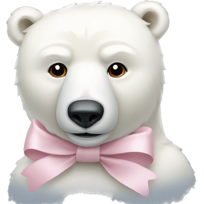 Polar Bear with a light pink bow emoji