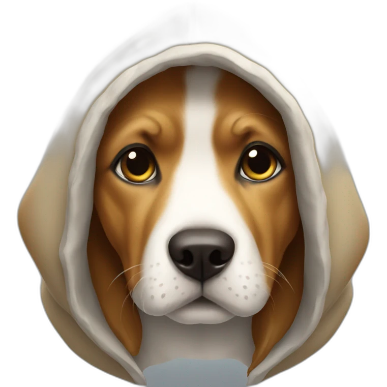 Dog wearing hoodie emoji