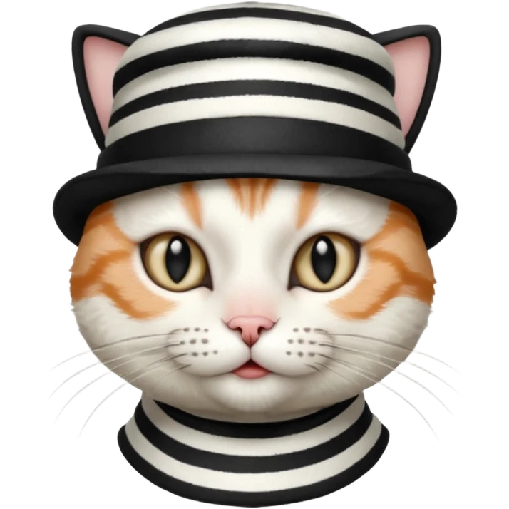 Cat mime performer with hat emoji