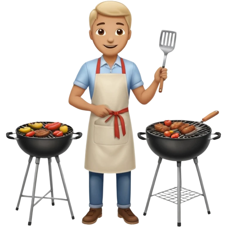 man cooking barbecue full-body emoji