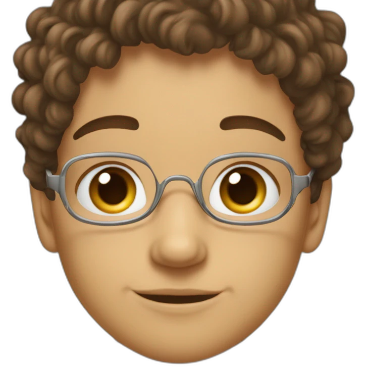 Garçon avec les cheveux bouclés et avec la. Peau métisse emoji