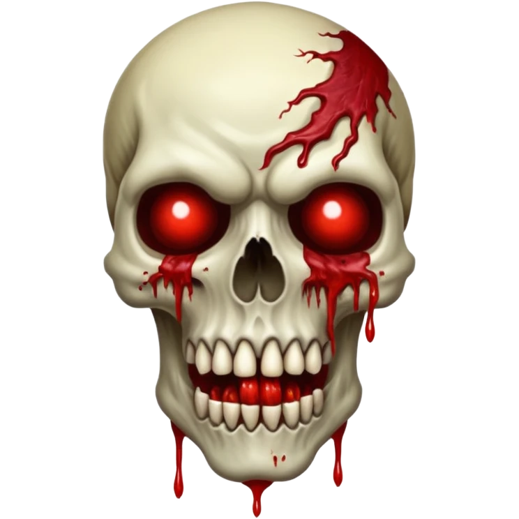 A Hideous mutated monster covered in rotton flesh and bloodin the style of your bleeding skull art, full body. Final boss character emoji
