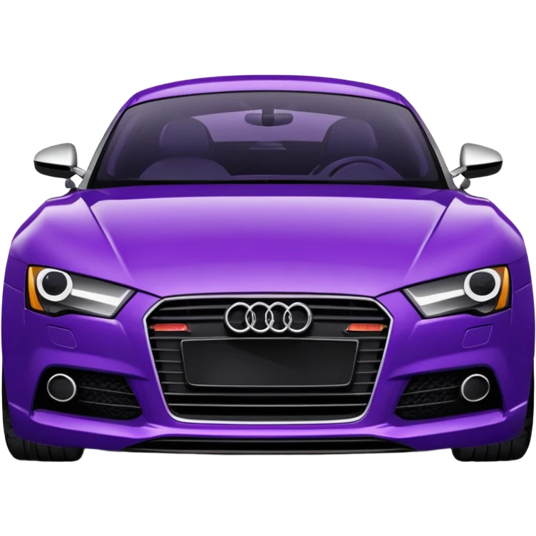 dark purple Audi sports car with headlights on emoji