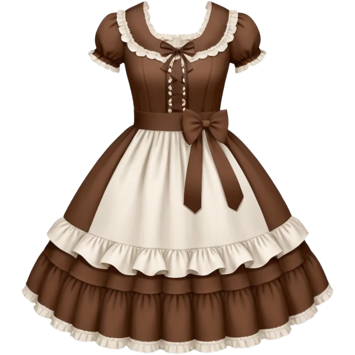 Lolita dress, white and brown emoji