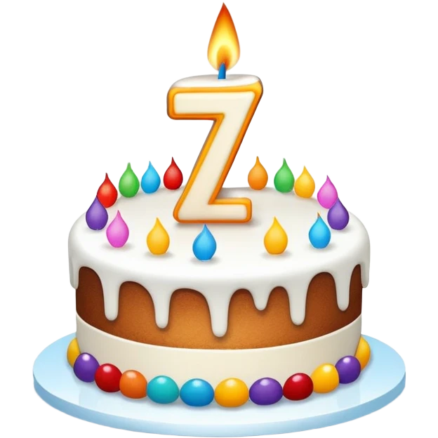 celebration cake with number 7 candle emoji