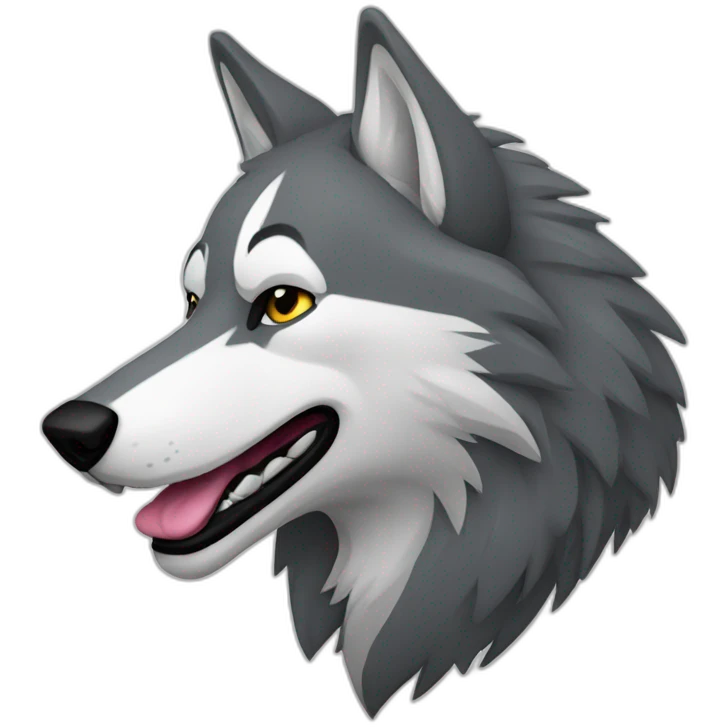 Lobo gris aullando emoji