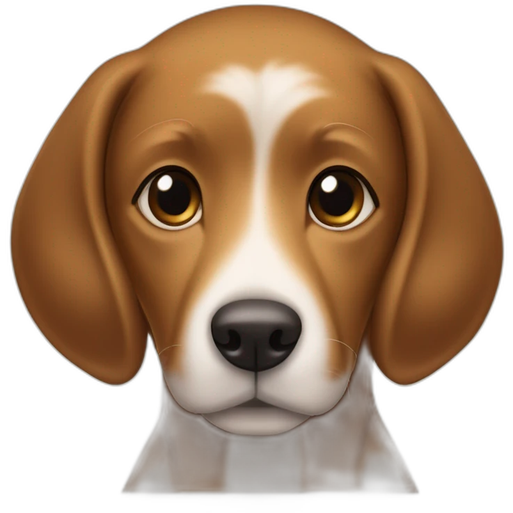 adopted brown dog with a white line in the middle of her hed and honey eys emoji