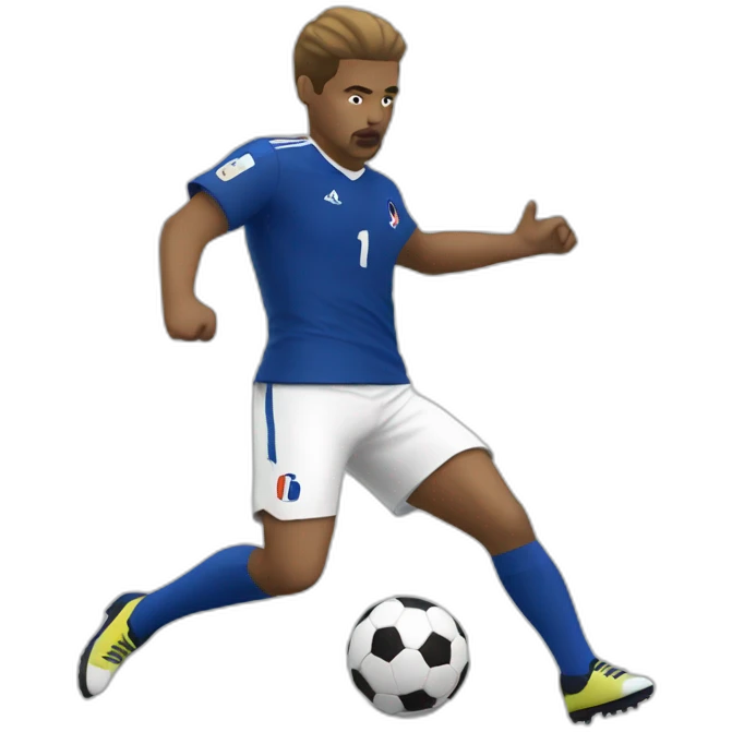 White French football player shooting the ball emoji
