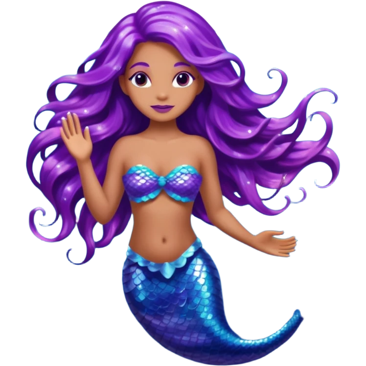 glitter purple mermiad emoji