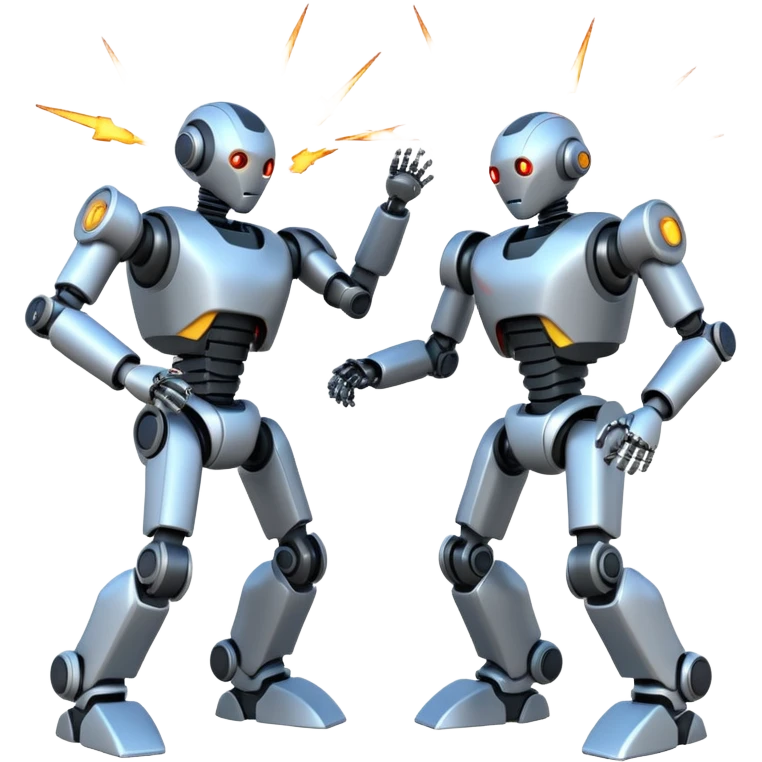 robotic fight between two futuristic robots  emoji