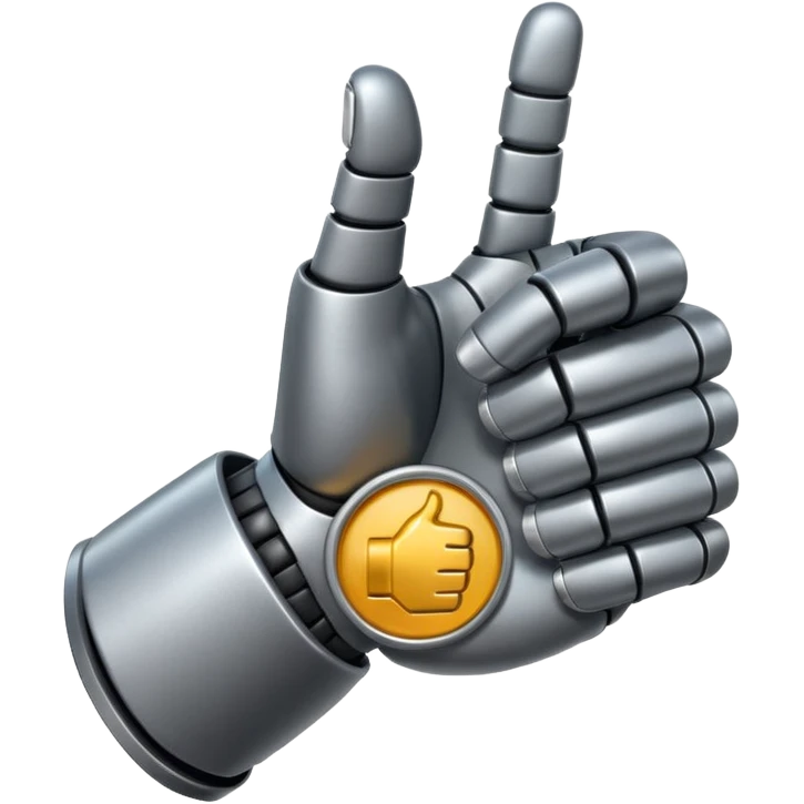 robot hand closed fist but the thumb is up emoji