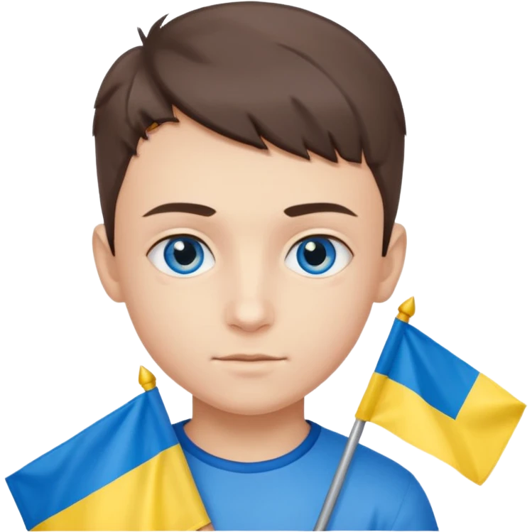 The Ukrainian boy with flag emoji
