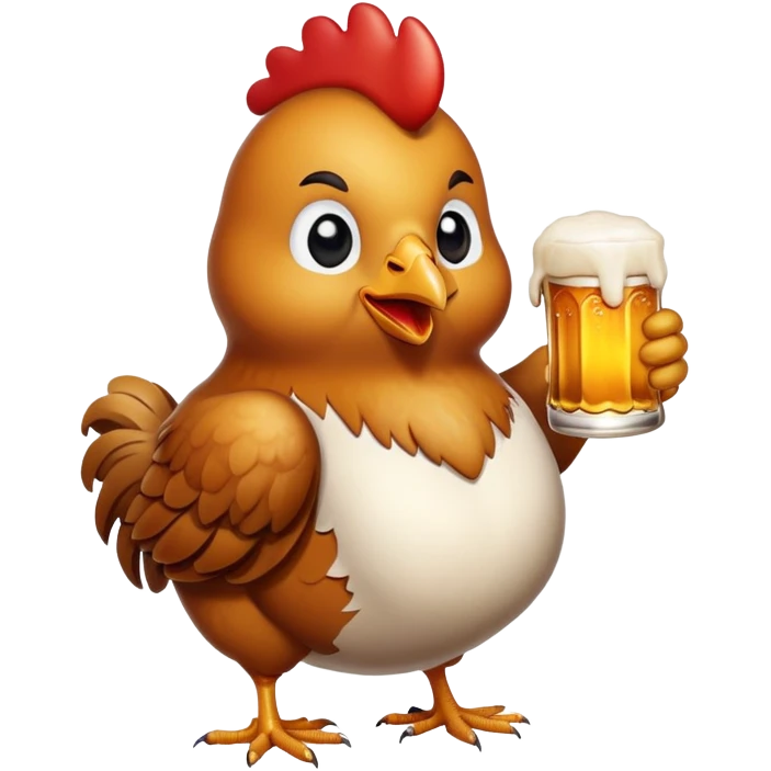 chicken with beer emoji