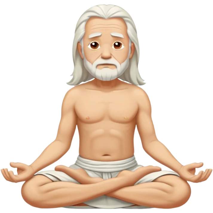 old man long hair meditating  emoji