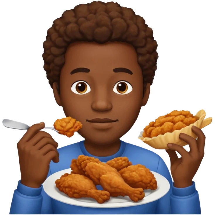 Black guy eating fried chicken emoji