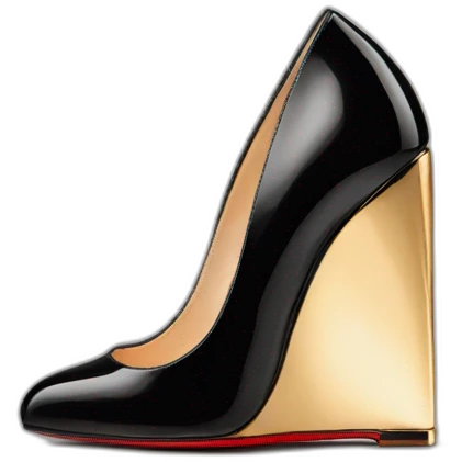 WEDGE LOUBOUTIN black PATENT emoji
