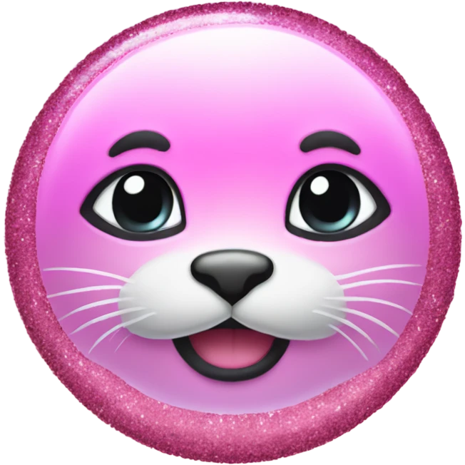 Pink ombre seal with glitter emoji