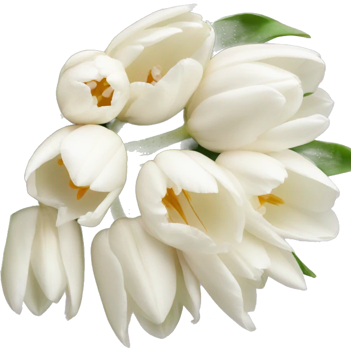 a bouquet of white and light pink tulips  emoji