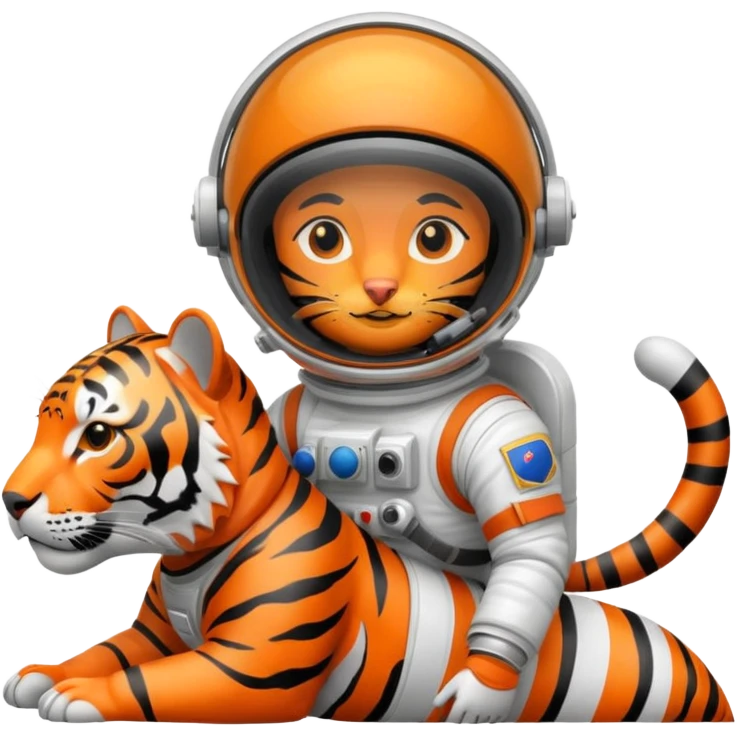 closed helmet astronaut riding tiger emoji