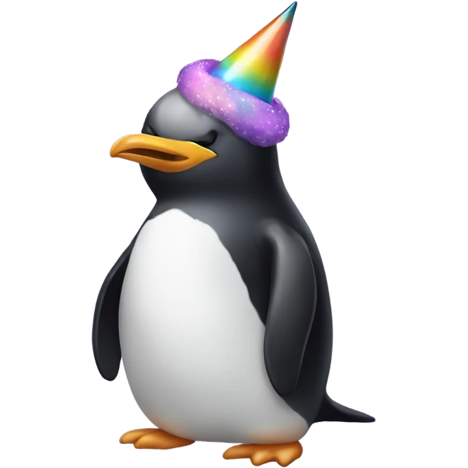 Penguin with Unicorn horn emoji