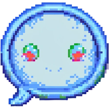 Discord chat bubble icon, minimal and clear pixel art style, no text emoji