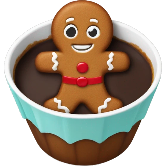 gingerbread man in a chocolate cup emoji