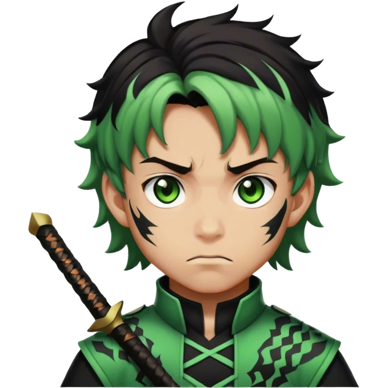 boy in demon slayer uniform emoji