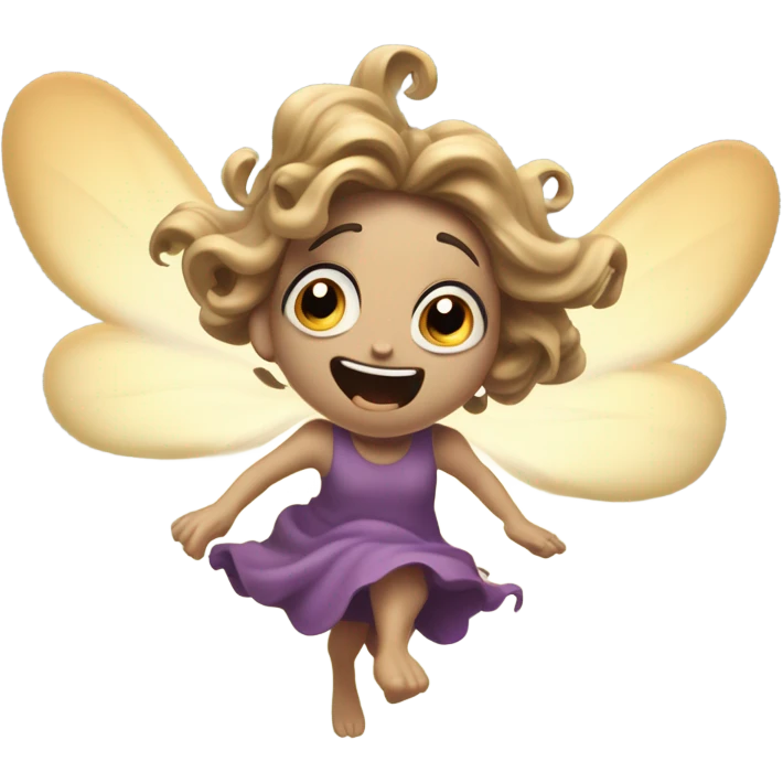 poop attacking a fairy emoji