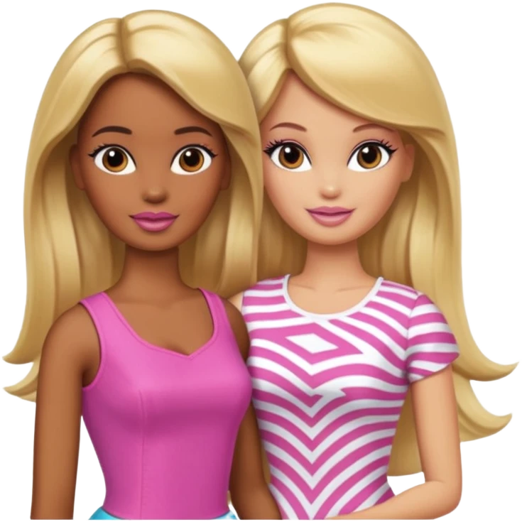 Brown skin blonde hair Barbie with Lilly in hair  emoji