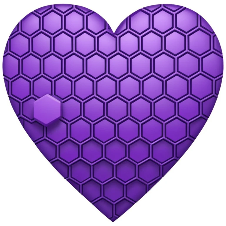 purple heart with a honeycomb pattern emoji