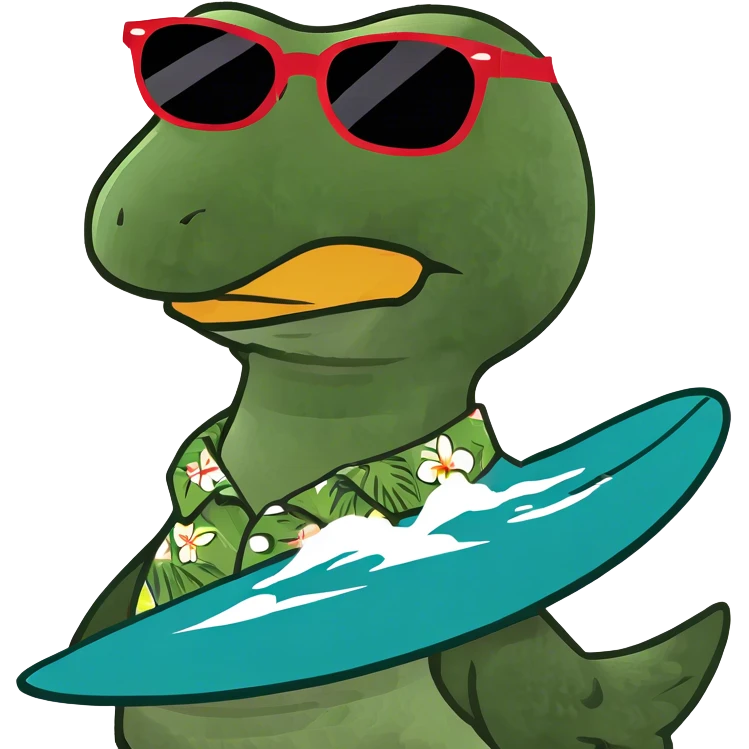 duck surfing emoji
