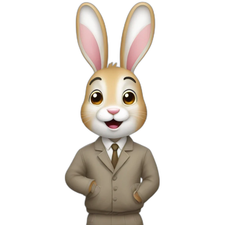 Un lapin sur un homme emoji