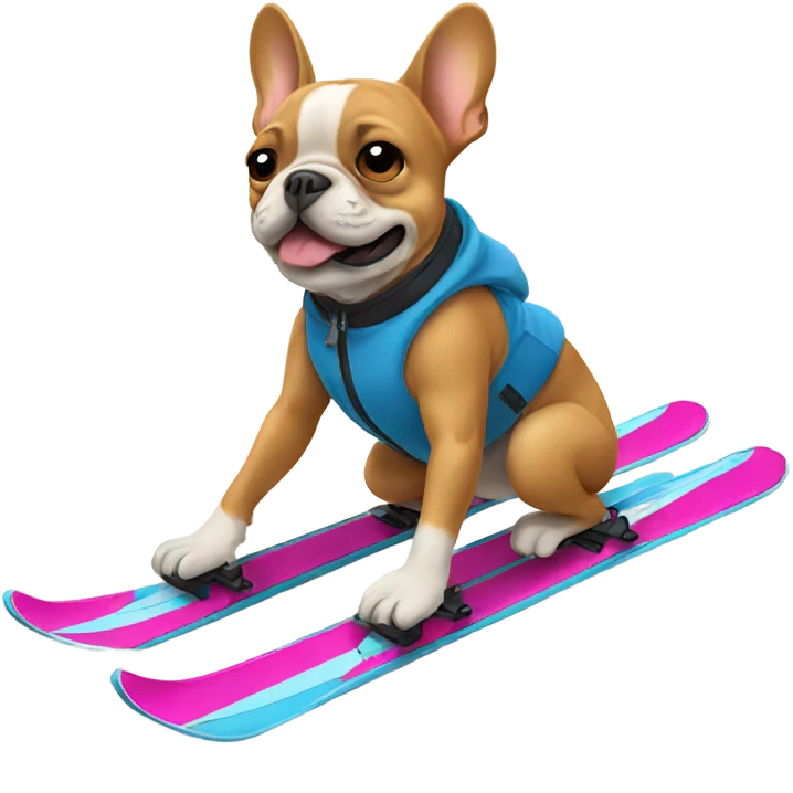 Frenchie skiing emoji