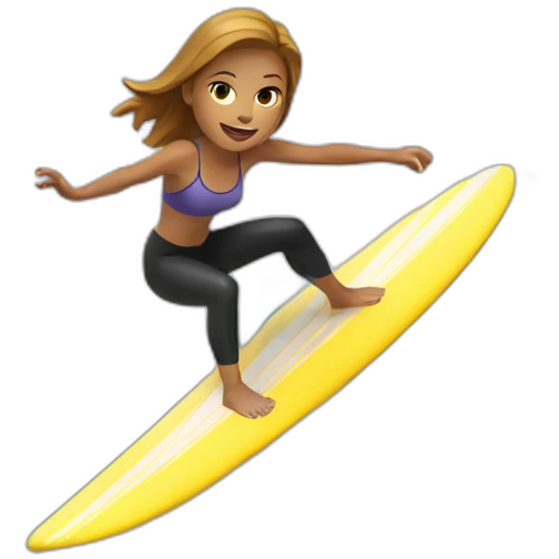a woman surfing emoji