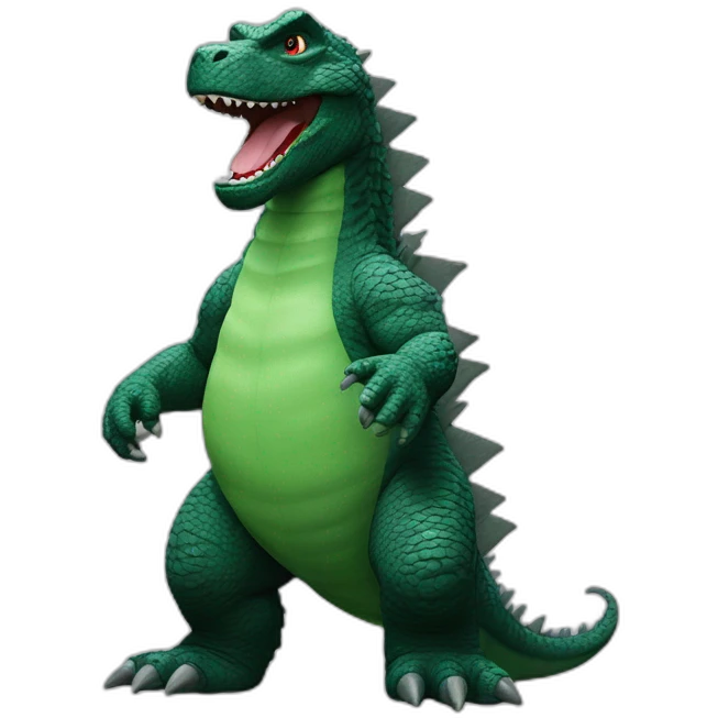 Godzilla mixed with yoshi emoji