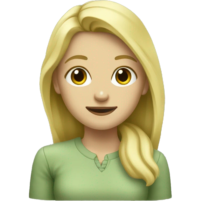 Blonde girl paining a wall sage green emoji