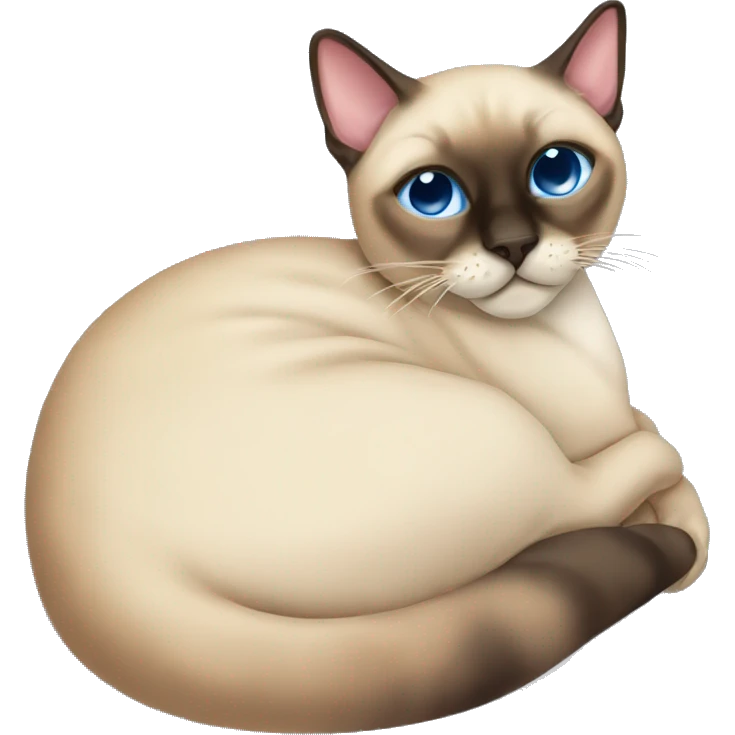 Siamese cat curled up and sleeping emoji