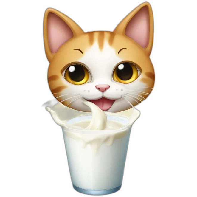 Cat eat milk emoji