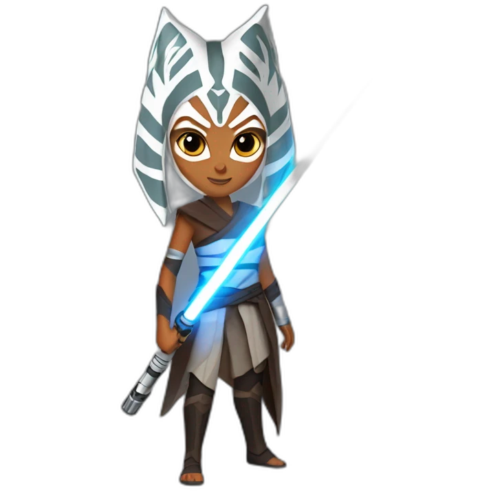 Ahsoka with lightsaber emoji