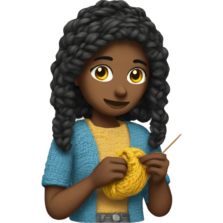 Girl crocheting emoji
